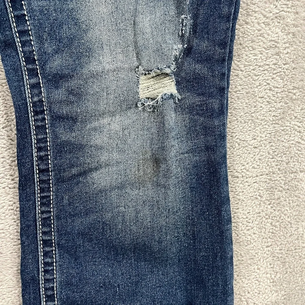 Copper Flash Curvy Bootcut Leg Jeans Women 14 (Fits 34x30) Blue Denim Distressed
